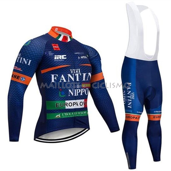 2019 Maillot Vini Fantini Tirantes Mangas Largas Azul